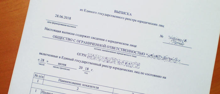 фрагмент выписки из ЕГРЮЛ на русском языке